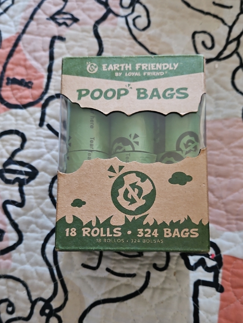 Earth Friendly Poop Bags - Green Kraft Box